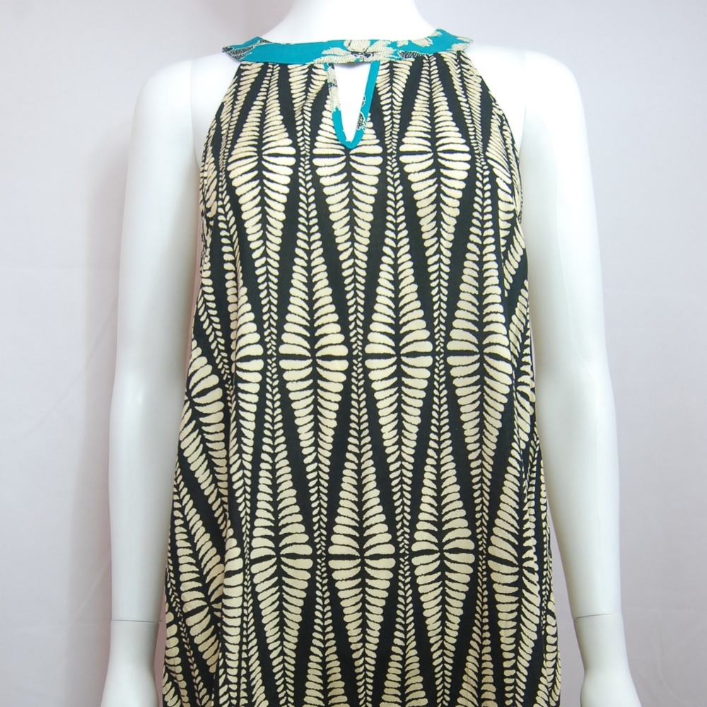 THML Teal Black Long Sleeveless Dress NWT